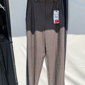 ZARA Women's Brown Checkered Pants